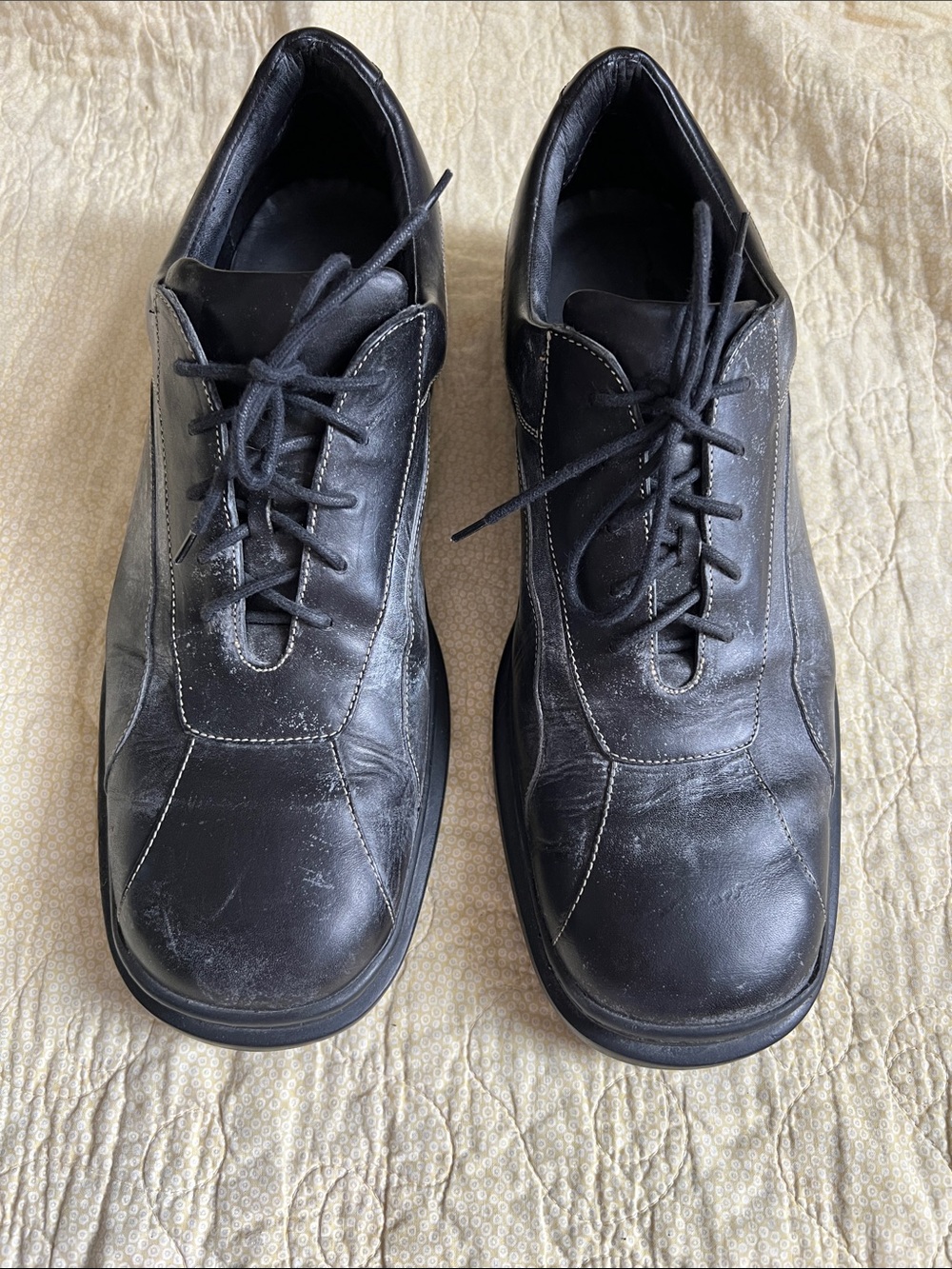 Cole Haan Nike Air Men's Black Leather Lace-Up Comfort Shoes